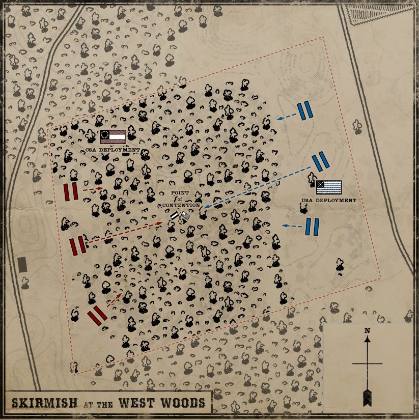 Map of West Woods in War of Rights